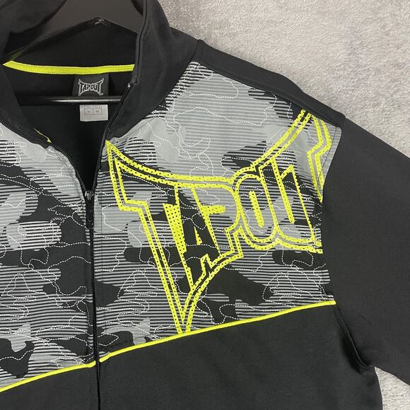 Tapout Jacket Mens XL Black Gray Camo Full Zip Track Athletic MMA Style - Picture 2 of 11